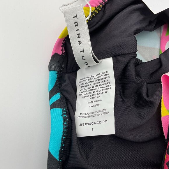 Trina Turk Tiki Off The Shoulder Ruffle Bandeau Shirred Ring Hipster Set 6 NWT - Picture 6 of 11